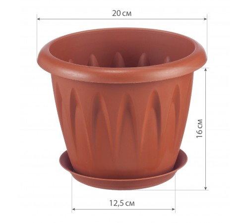 М 3067 - Кашпо АЛИЦИЯ  D200мм 2,6л с поддоном